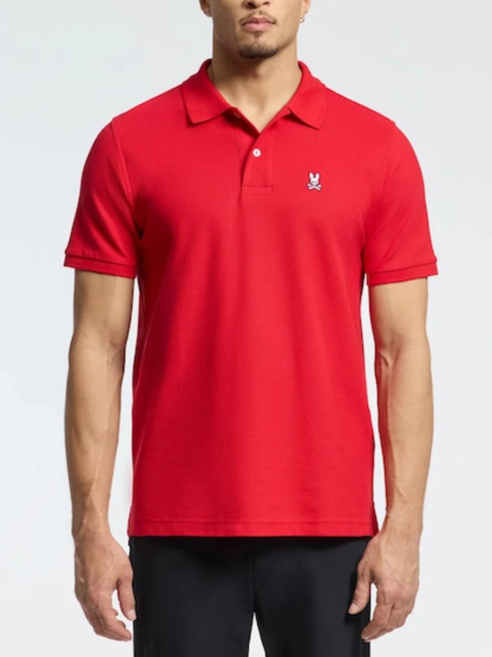 Psycho Bunndy Bright Red Short Sleeve Polo Shirt in Medium